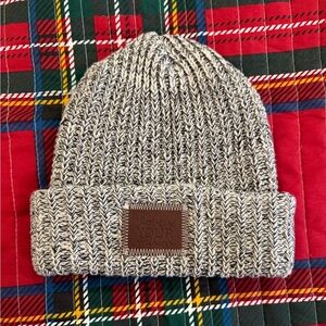 Love Your Melon Black and White / Grey Knit Beanie